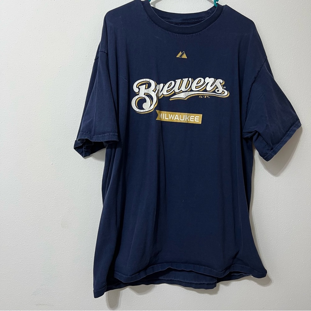 Brewers Majestic Blue T-Shirt Men’s Size XL